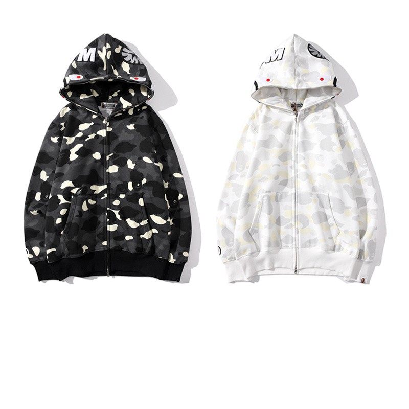 Bape Hoodie Black White Point M~2XL B15XC6653